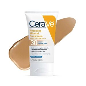 CeraVe Hydrating Mineral Sunscreen SPF 30 Face Sheer Tint 50ml